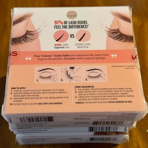 (5 Pack) KISS True Volume False Eyelashes, Ritzy', 14 mm, 100% Natural Hair - Picture 2 of 8